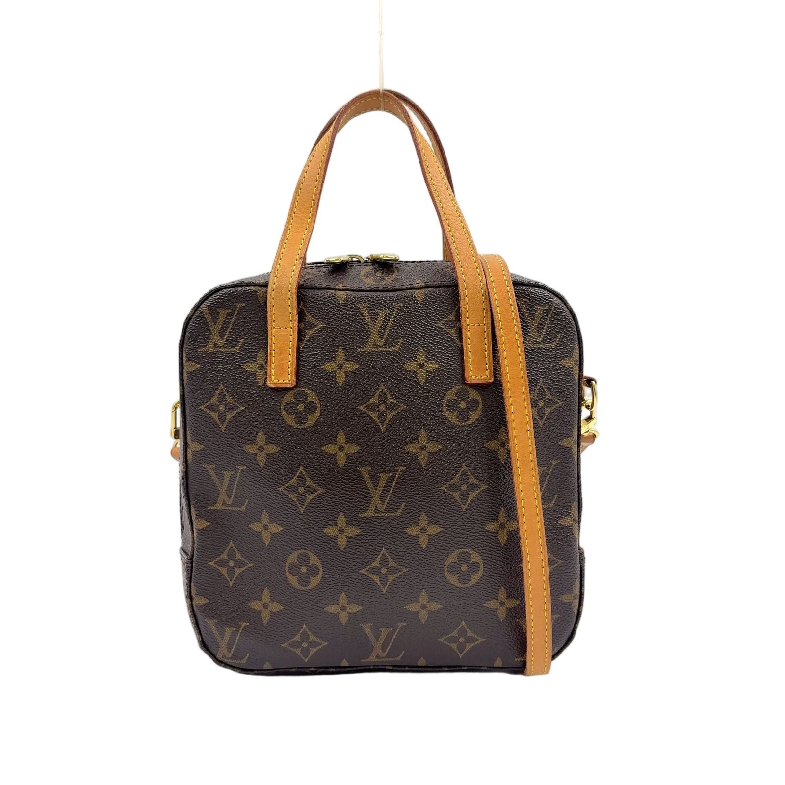 Louis Vuitton Spontini Monogram Leather Brown Light Handbag Gold
