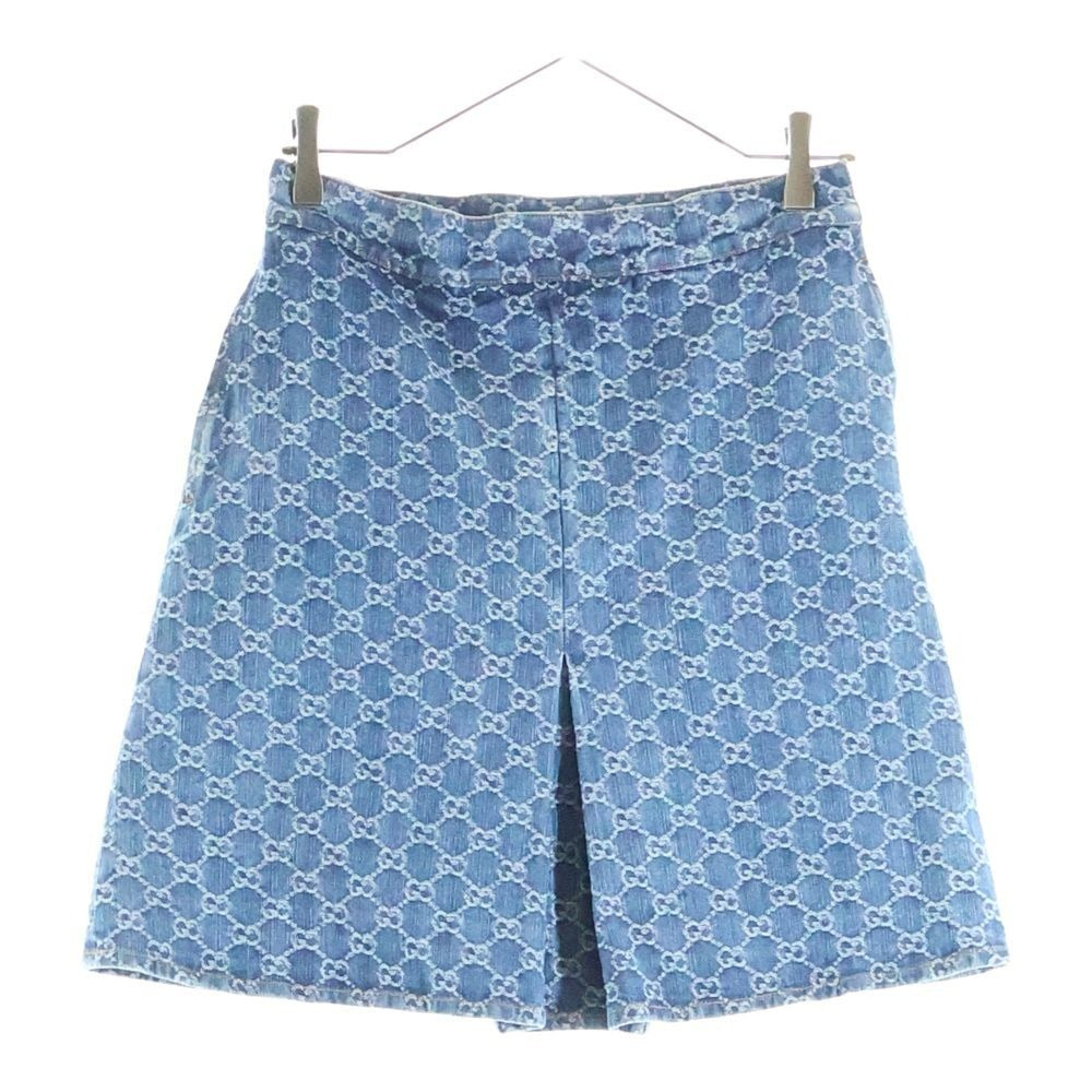 Gucci GG Jacquard Denim Skirt Indigo