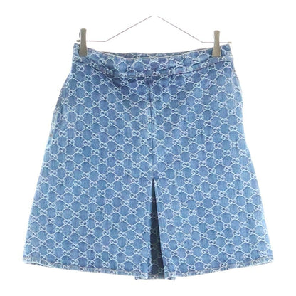 Gucci GG Jacquard Denim Skirt Indigo