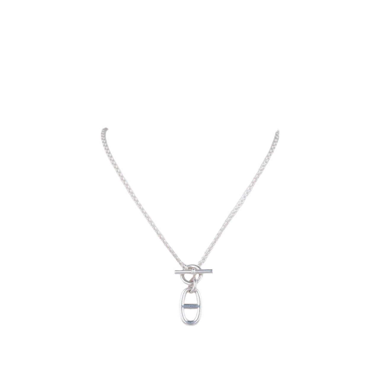 Hermes Chaine D'ancre Amulet Silver Necklace