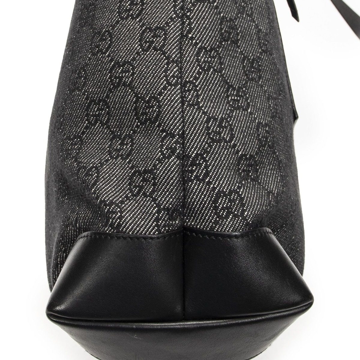 Gucci Vertical Black GG Denim Canvas Messenger Bag — view 7