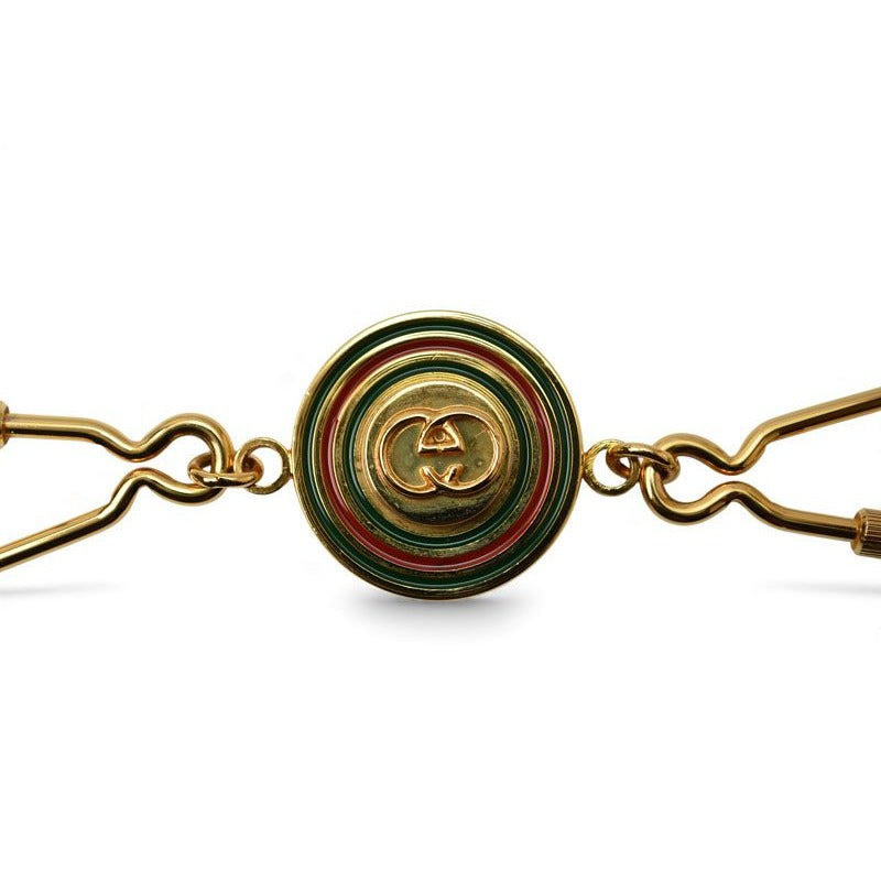 Gucci Key Ring Holder Vintage Gold Sherry Line GG Logo — view 2