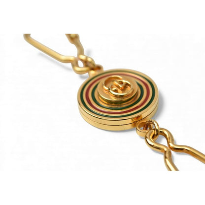Gucci Key Ring Holder Vintage Gold Sherry Line GG Logo — view 5