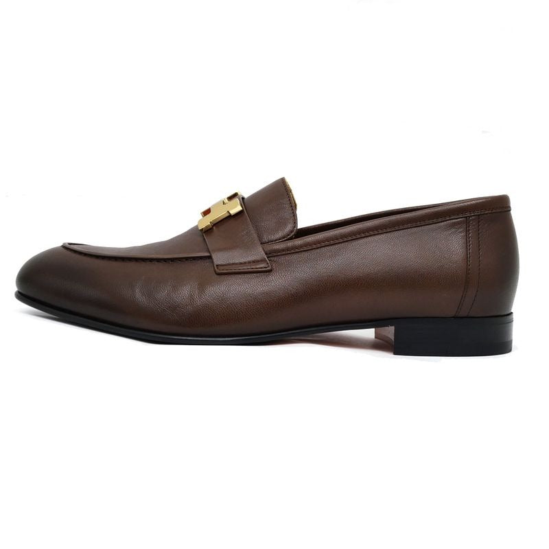 Hermes Moccasins Paris Loafers Brown Gradient Gold Hardware Size 42 1 2