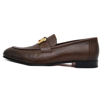 Hermes Moccasins Paris Loafers Brown Gradient Gold Hardware Size 42 1 2