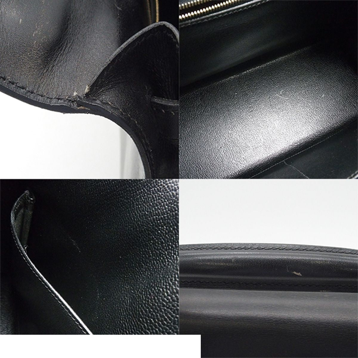Hermes Kelly 32 Black Gold Box Calf Sellier 2-Way Shoulder Bag — view 8