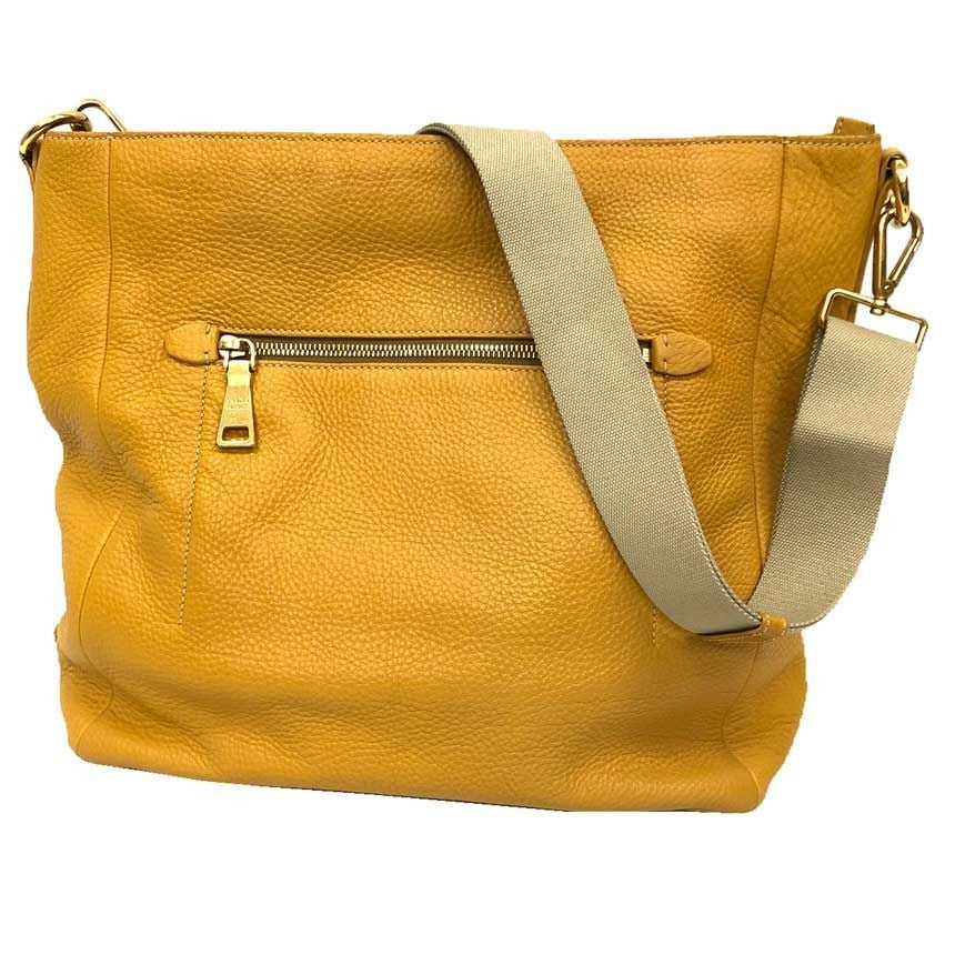 Prada Leather Shoulder Bag Yellow