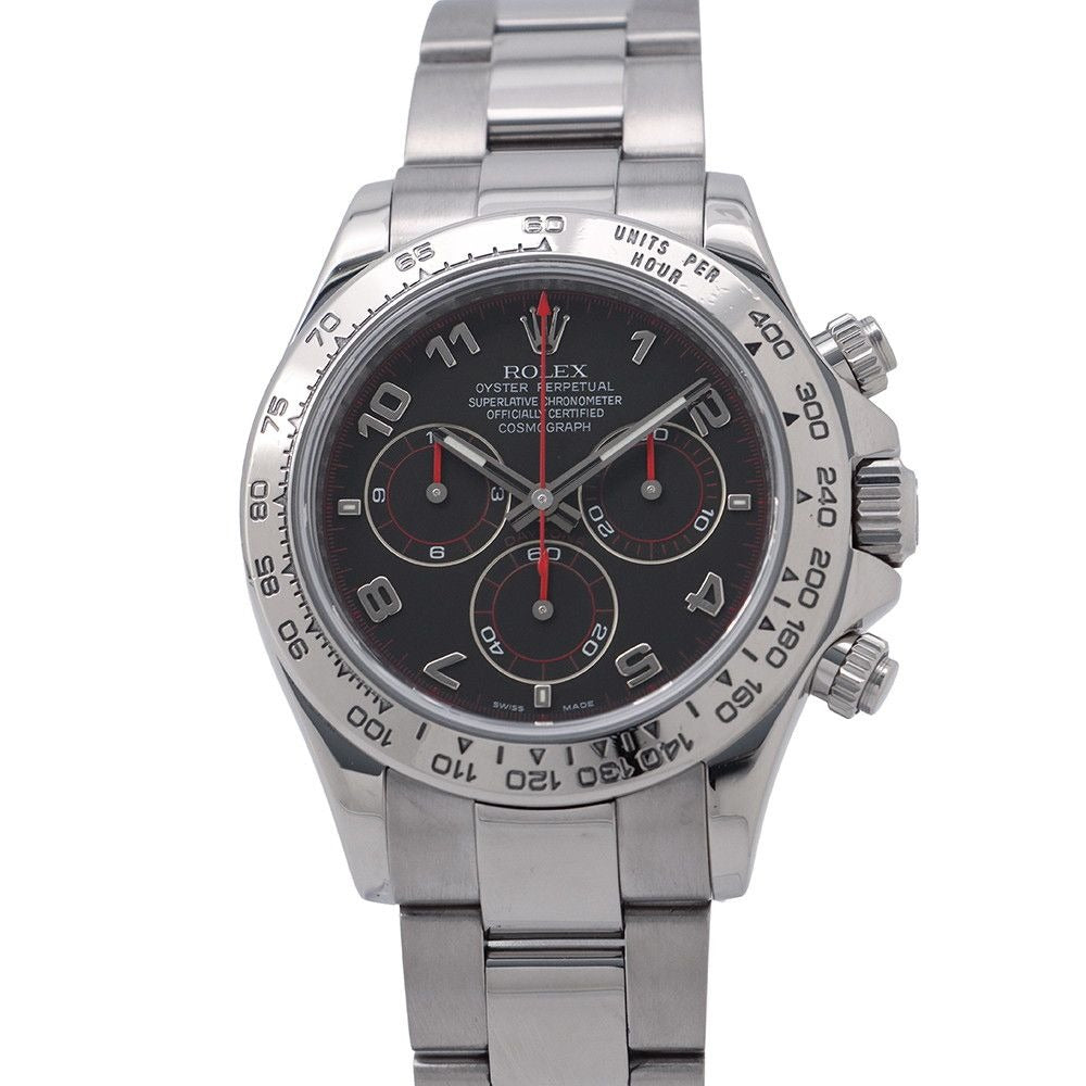 Rolex Cosmograph Daytona 18k White Gold M Number Watch Black Dial