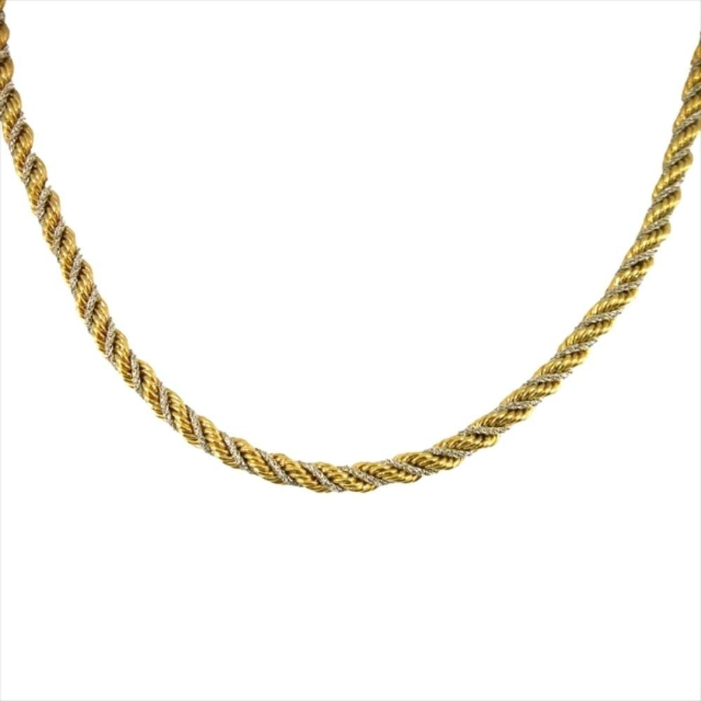 Dior Twist Chain Necklace Vintage 60 cm Gold Silver