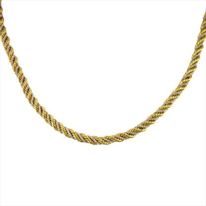 Dior Twist Chain Necklace Vintage 60 cm Gold Silver