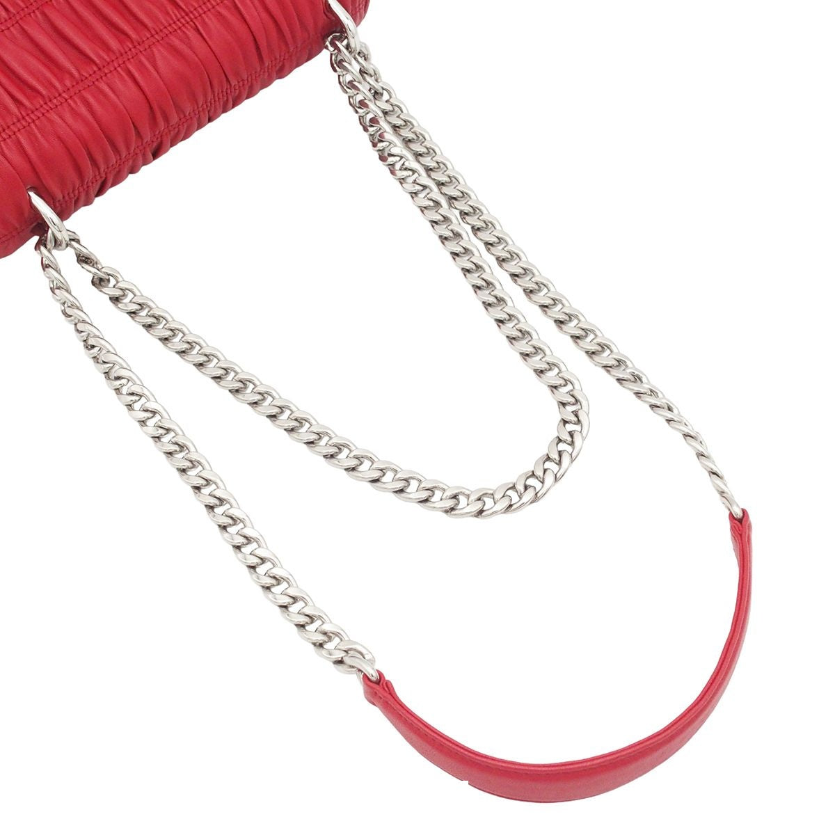 Prada Nappa Gaufre Sound Rock Chain Shoulder Bag Red — view 3