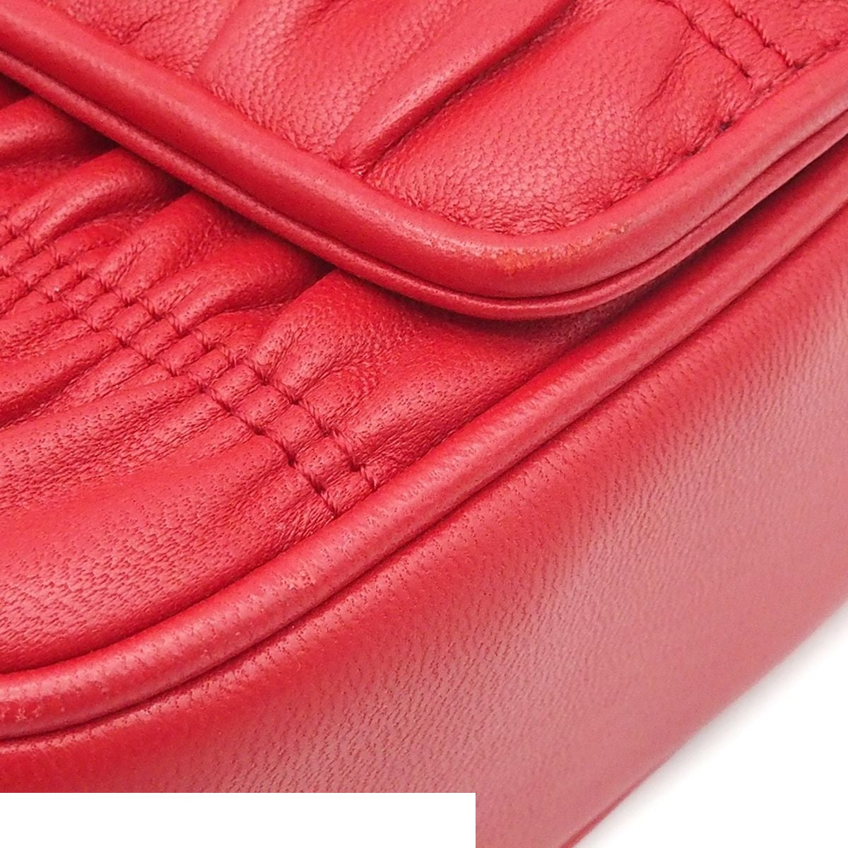 Prada Nappa Gaufre Sound Rock Chain Shoulder Bag Red — view 7