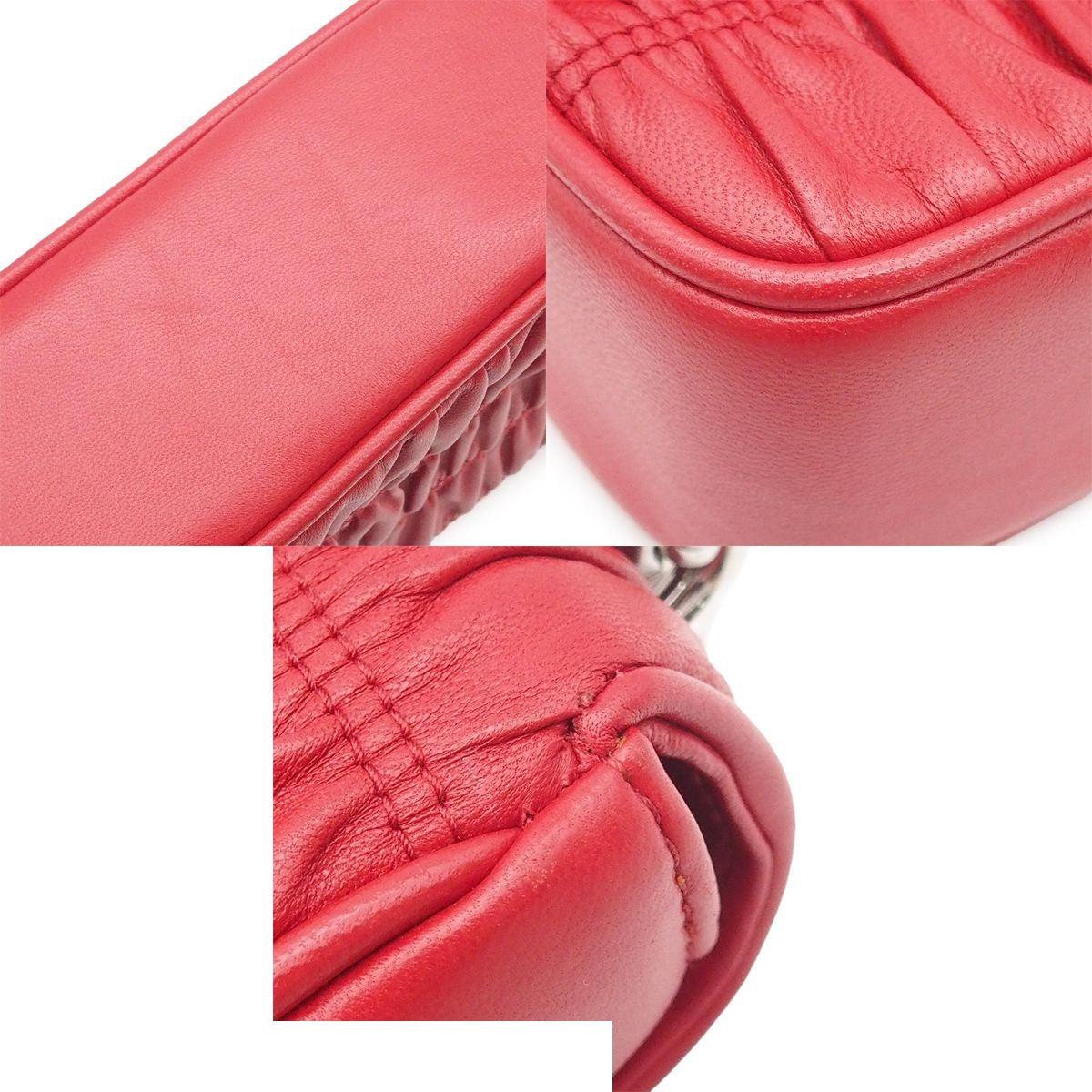 Prada Nappa Gaufre Sound Rock Chain Shoulder Bag Red — view 8