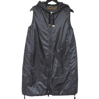 Max Mara Maxmara the Cube Hooded Padded Nosleeve Coat Long Gilet Vest Gray