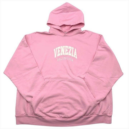 Balenciaga Venezia Logo Hoodie Cotton Venice Limited Pink Long Sleeve