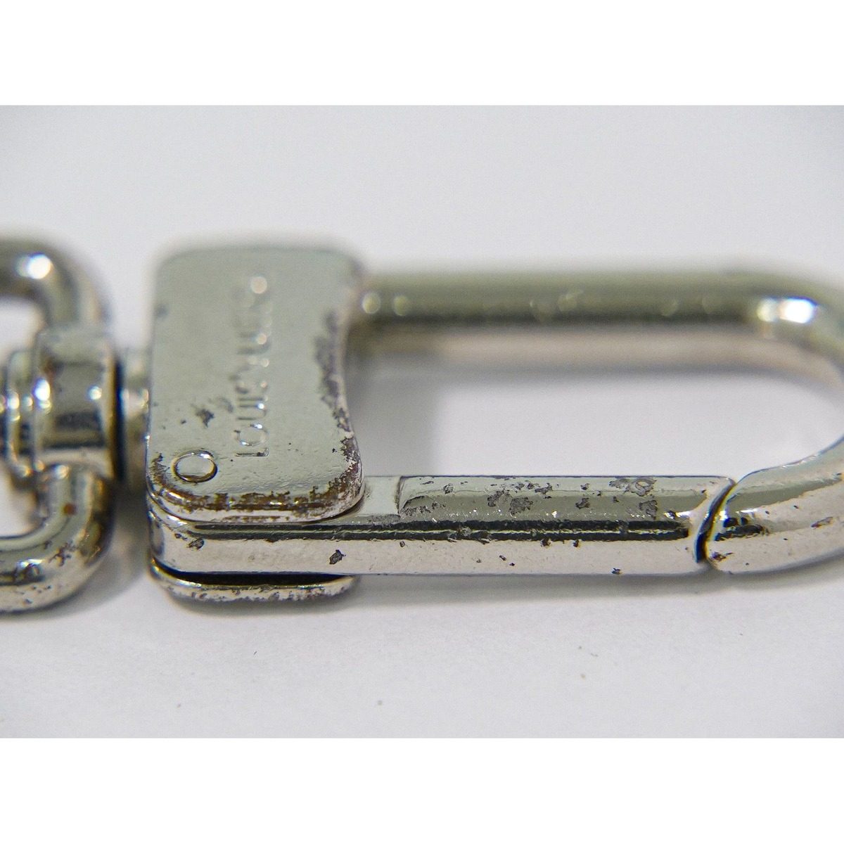 Louis Vuitton Porte Cles Initial LV Key Holder Key Ring Metal Silver — view 5
