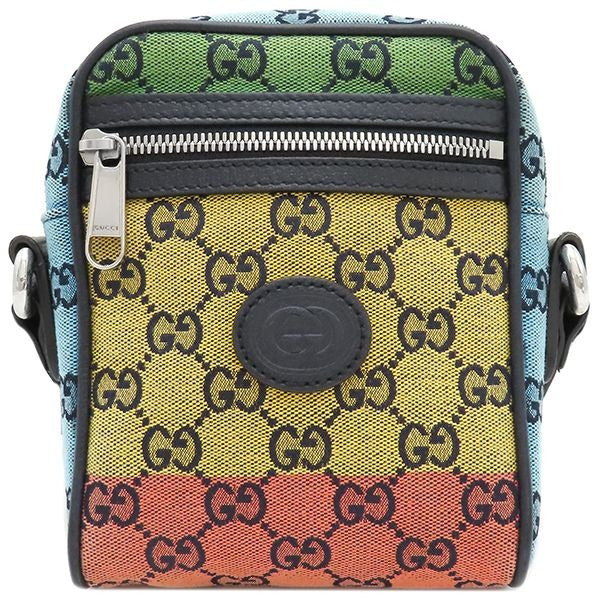 Gucci Shoulder Bag GG Mini Canvas Multicolor Silver Hardware