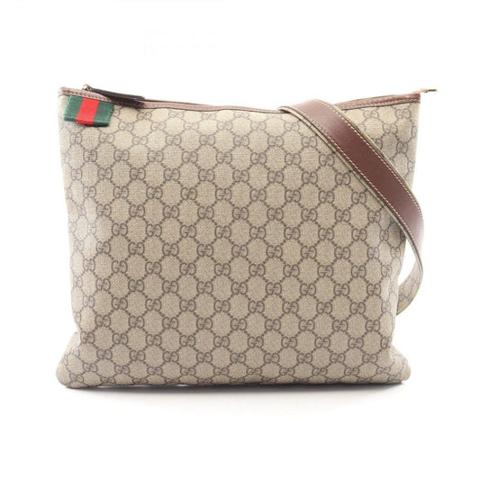 Gucci Shoulder Bag GG Supreme Sherry Line Beige Dark Brown Canvas Leather