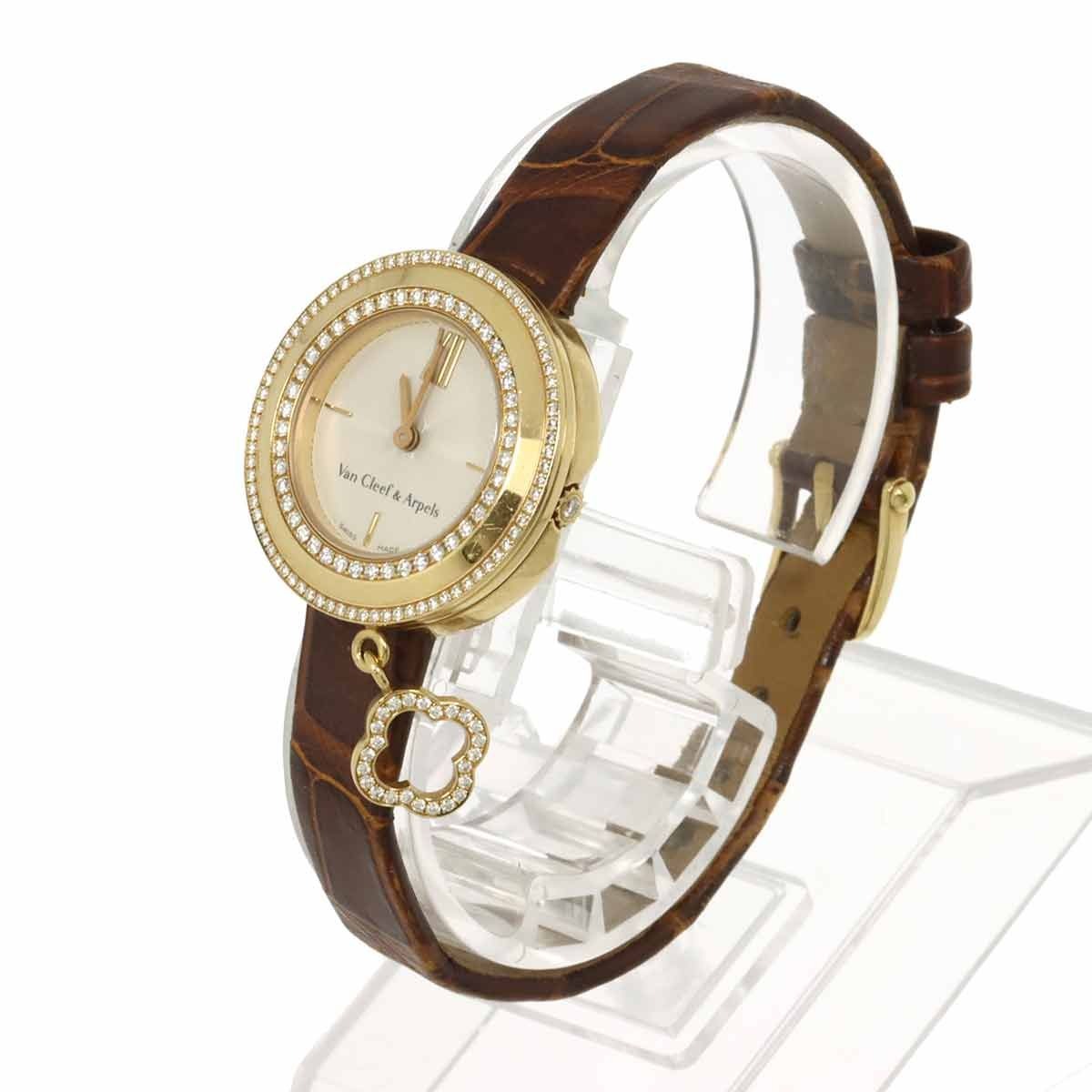 Van Cleef & Arpels Charm Mini Watch Diamond Bezel 18K Pink