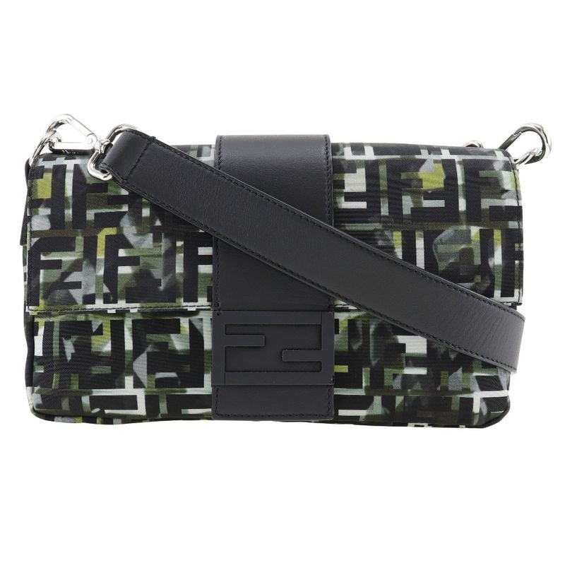 Fendi Mamma Bucket 3-Way Body Clutch Zucca Camouflage Pattern 7 Va472 Nylon Black