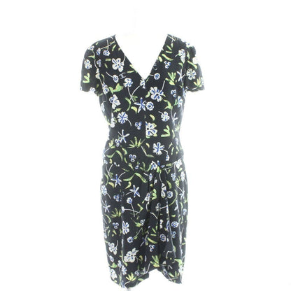Chanel Boutique Dress Short Sleeve Knee Length Silk Neck Floral Pattern 38