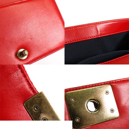 Chanel Boy Red Green Gold Tweed Velour Leather Plaid Shoulder Bag — view 8