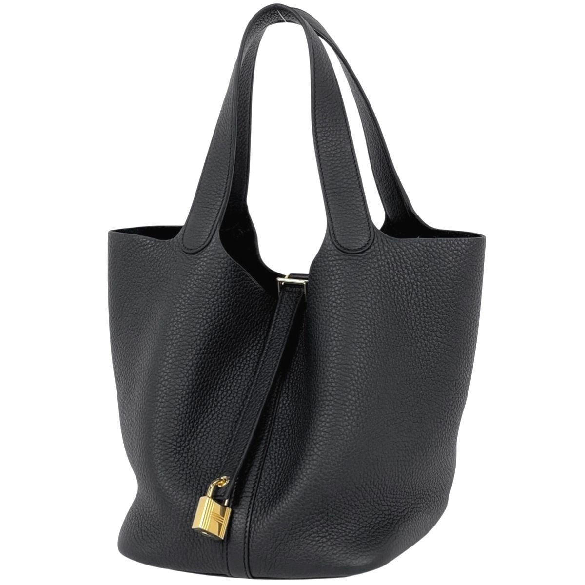 Hermes Picotin Lock MM Mini Bag Taurillon Clemence Black
