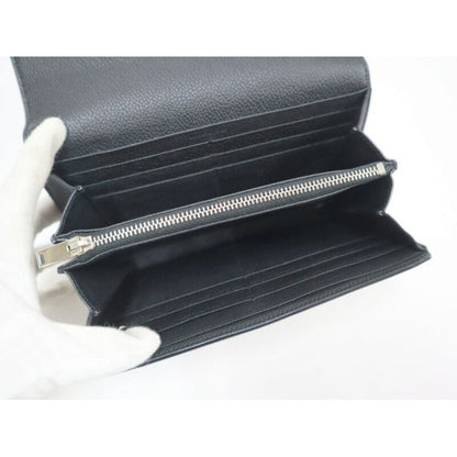 Saint Laurent Flap Wallet Leather Black Silver — view 5