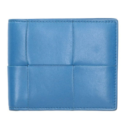 Bottega Veneta Intrecciato Leather Bifold Wallet Blue Tone