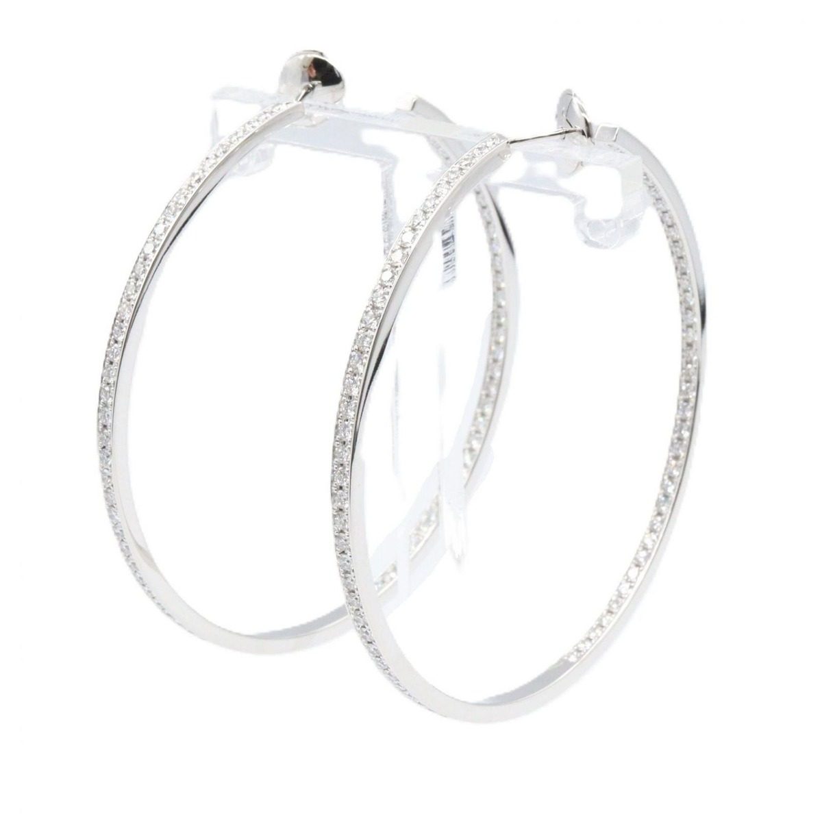Cartier Earrings Hoop Diamond 18k White Gold — view 2