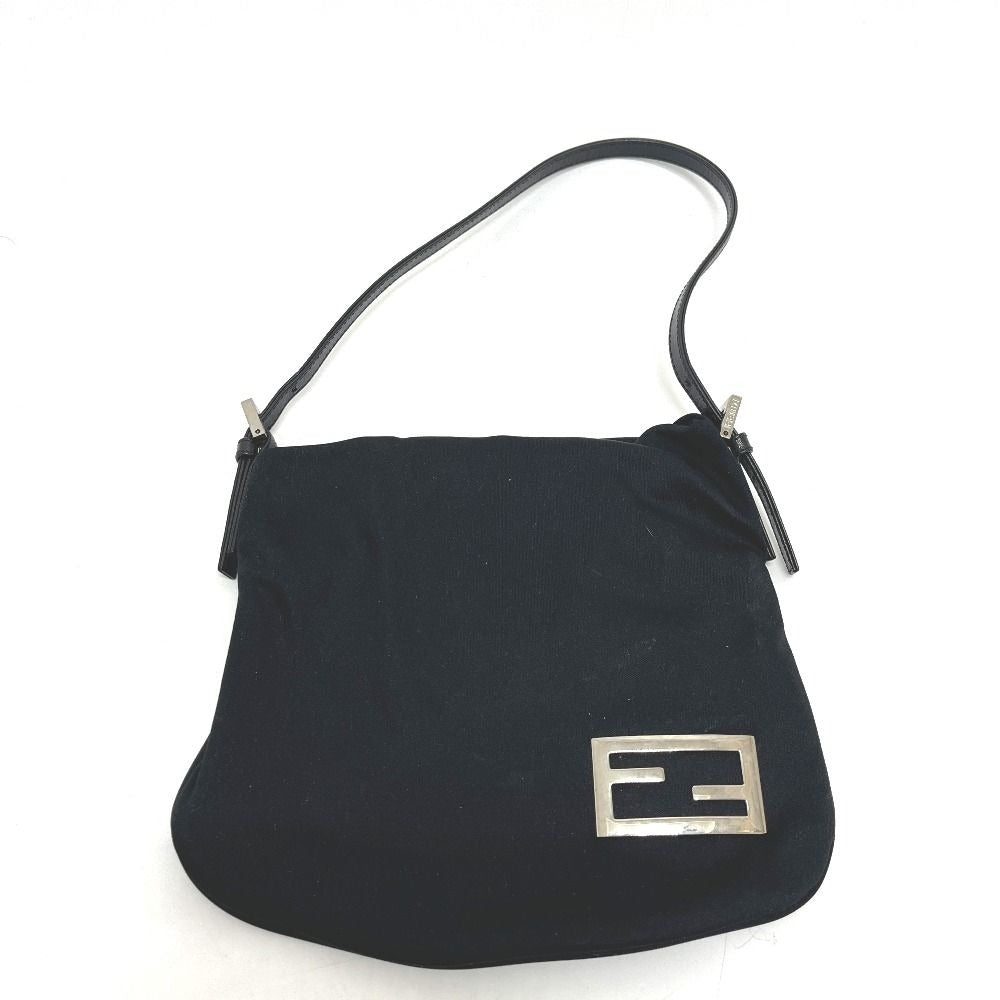 Fendi Handbag Logo Satin Black X