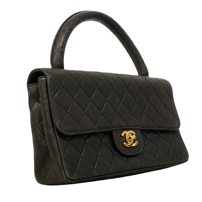 Chanel Handbag Quilted Parent Child Bag Lambskin Black Gold — view 2