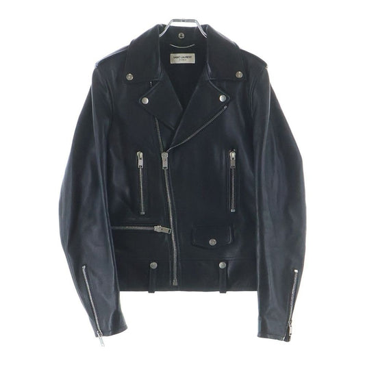 Saint Laurent Paris Classic Motorcycle Leather Rider's Jacket Black
