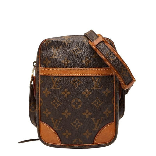 Louis Vuitton Monogram Danube Crossbody Shoulder Bag Brown Leather