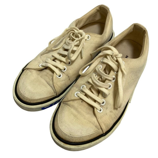 Balenciaga Distressed Canvas Low Cut Sneakers 37 Beige Black