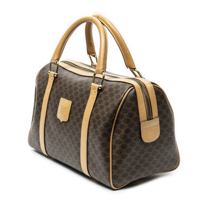 Celine Vintage Small Boston Brown Light Macadam Canvas Shoulder Bag Brown. — view 2