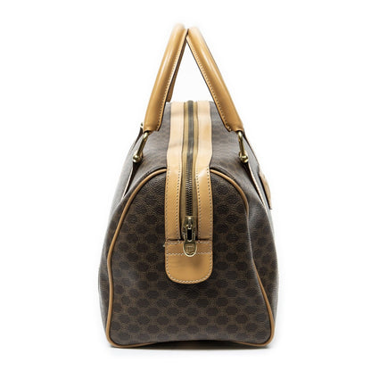 Celine Vintage Small Boston Brown Light Macadam Canvas Shoulder Bag Brown. — view 4