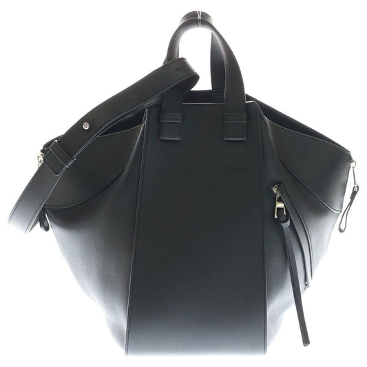 Loewe Hammock Small 2-Way Shoulder Bag Black Leather Silver