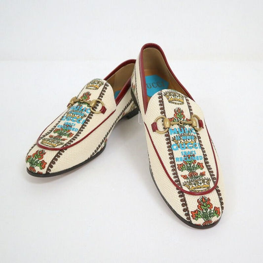 Gucci Anniversary Horsebit Accent Jaguar Drofa 8.5 Ivory Print