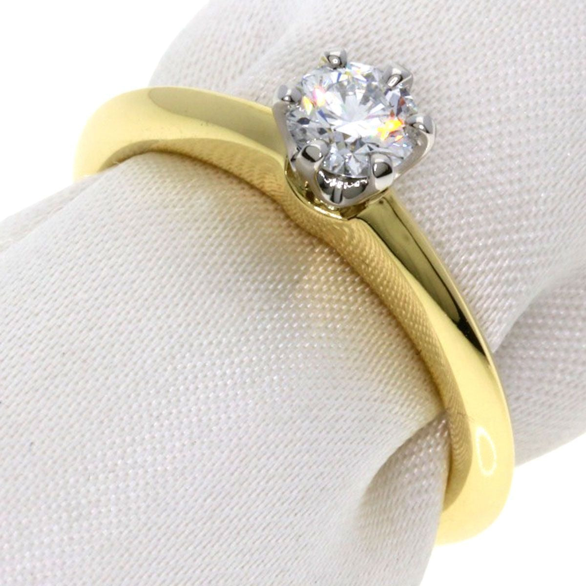 Tiffany & Co Solitaire Diamond Ring 18K Yellow Gold