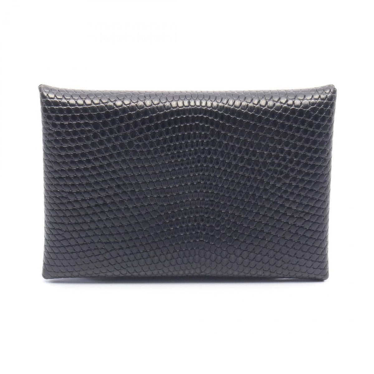 Hermes Coin Case Calvi Black Exotic Leather