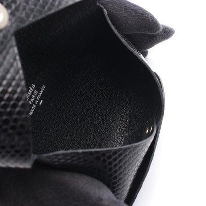 Hermes Coin Case Calvi Black Exotic Leather — view 4