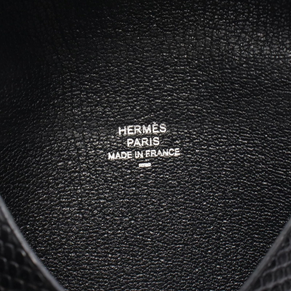 Hermes Coin Case Calvi Black Exotic Leather — view 5