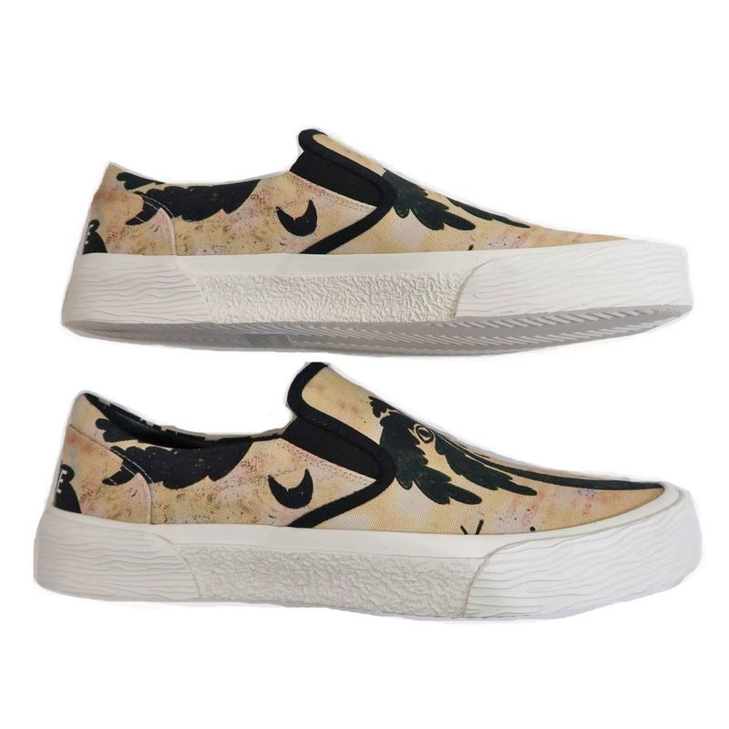 Celine Slip-on Size 43 Palm Tree Pattern Beige Black Shoes — view 4