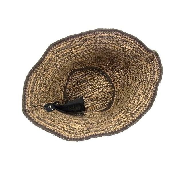 Fendi Zucca Pattern Cashmere Nylon Bucket Hat 56 Brown — view 3