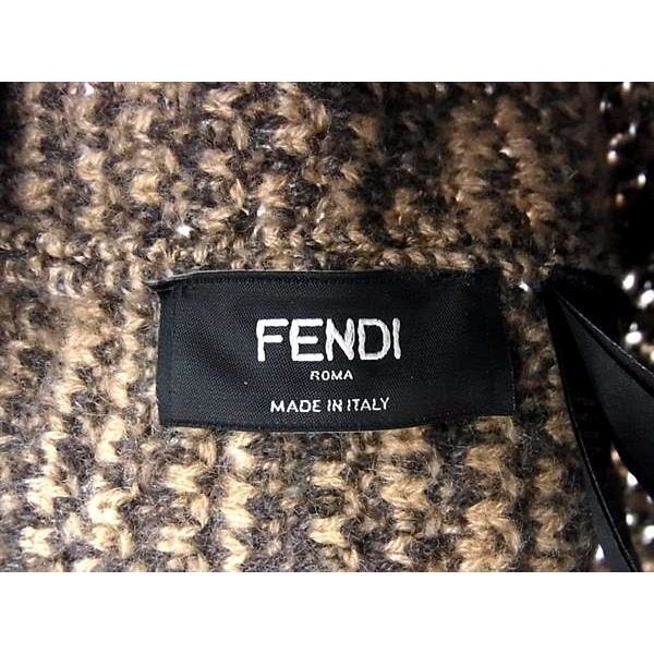 Fendi Zucca Pattern Cashmere Nylon Bucket Hat 56 Brown — view 4