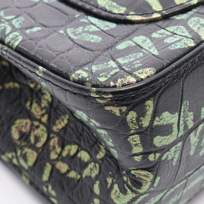 Chanel Shoulder Bag 2.55 Mademoiselle Chain Croco Embossed Black Multi Leather — view 8