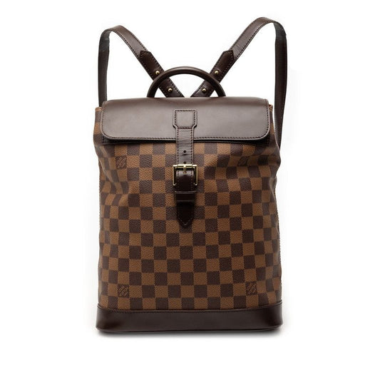 Louis Vuitton Damier Soho Backpack Daypack Brown Leather