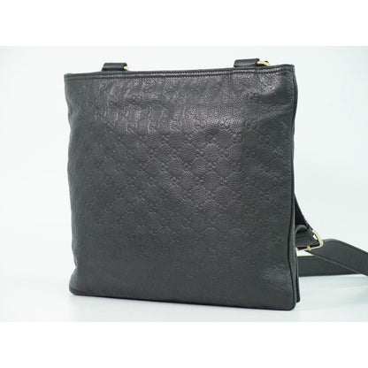 Gucci Guccissima Leather Shoulder Bag Pochette Black — view 2
