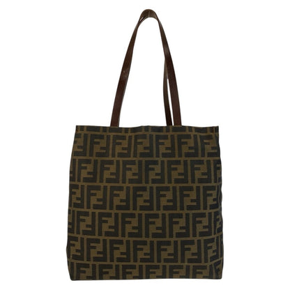 Fendi Vintage Zucca Brown Canvas Leather 71 1 991 Tote Shoulder Bag
